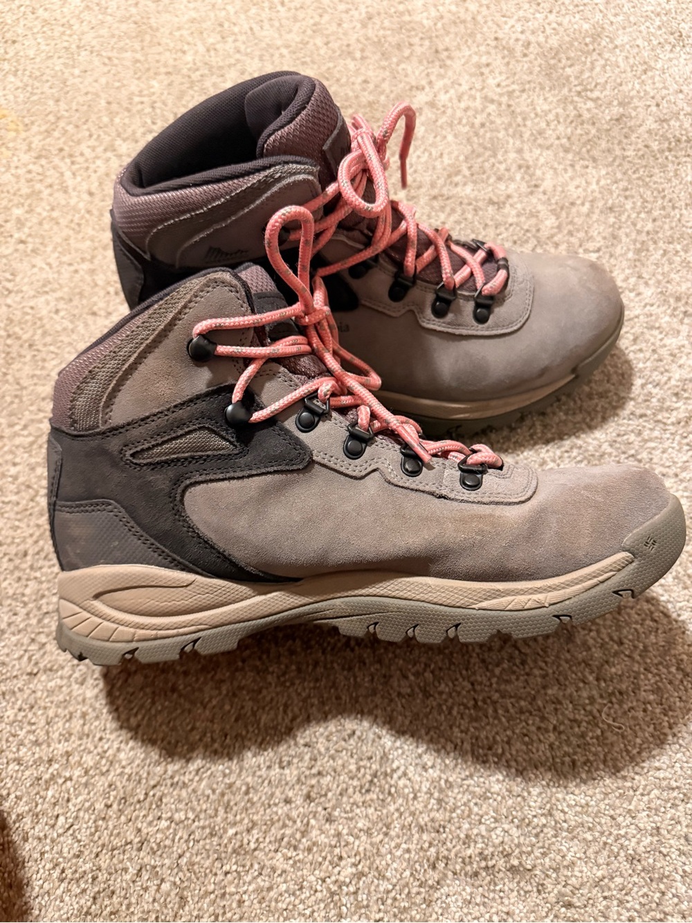 Columbia Taupe and Pink Lace-Up Women's Hiking Boots